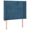Image de Vidaxl TÃªte De Lit Avec Oreilles Bleu FoncÃ© 103x16x118/128 Cm Velours