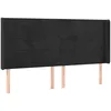 Image de vidaXL TÃªte de lit avec oreilles Noir 163x16x118/128 cm Velours