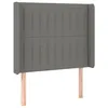 Image de vidaXL TÃªte de lit avec oreilles Gris foncÃ© 93x16x118/128 cm Tissu