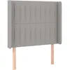 Image de vidaXL TÃªte de lit avec oreilles Gris clair 103x16x118/128 cm Tissu