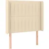 Image de vidaXL TÃªte de lit avec oreilles CrÃ¨me 103x16x118/128 cm Tissu