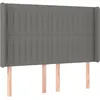 Image de vidaXL TÃªte de lit avec oreilles Gris foncÃ© 147x16x118/128 cm Tissu