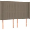 Image de vidaXL TÃªte de lit avec oreilles Taupe 147x16x118/128 cm Tissu