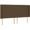 Image de vidaXL TÃªte de lit avec oreilles Marron foncÃ© 163x16x118/128 cm Tissu