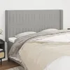 Image de vidaXL TÃªte de lit avec oreilles Gris clair 183x16x118/128 cm Tissu