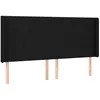 Image de vidaXL TÃªte de lit avec oreilles Noir 203x16x118/128 cm Tissu