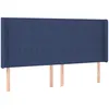 Image de vidaXL TÃªte de lit avec oreilles Bleu 203x16x118/128 cm Tissu