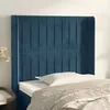 Image de Vidaxl TÃªte De Lit Avec Oreilles Bleu FoncÃ© 83x16x118/128 Cm Velours