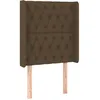 Image de vidaXL TÃªte de lit avec oreilles Marron foncÃ© 83x16x118/128 cm Tissu