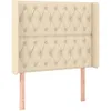 Image de vidaXL TÃªte de lit avec oreilles CrÃ¨me 93x16x118/128 cm Tissu