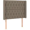 Image de vidaXL TÃªte de lit avec oreilles Taupe 103x16x118/128 cm Tissu
