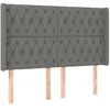 Image de vidaXL TÃªte de lit avec oreilles Gris foncÃ© 163x16x118/128 cm Tissu