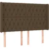 Image de vidaXL TÃªte de lit avec oreilles Marron foncÃ© 163x16x118/128 cm Tissu