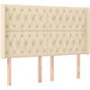 Image de vidaXL TÃªte de lit avec oreilles CrÃ¨me 163x16x118/128 cm Tissu