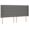 Image de vidaXL TÃªte de lit avec oreilles Gris foncÃ© 183x16x118/128 cm Tissu