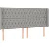 Image de vidaXL TÃªte de lit avec oreilles Gris clair 203x16x118/128 cm Tissu