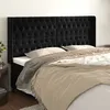 Image de vidaXL TÃªte de lit avec oreilles Noir 203x16x118/128 cm Velours