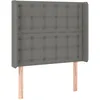 Image de vidaXL TÃªte de lit avec oreilles Gris foncÃ© 83x16x118/128 cm Tissu