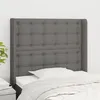 Image de vidaXL TÃªte de lit avec oreilles Gris foncÃ© 93x16x118/128 cm Tissu