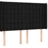 Image de vidaXL TÃªte de lit avec oreilles Noir 147x16x118/128 cm Tissu
