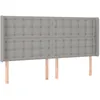 Image de vidaXL TÃªte de lit avec oreilles Gris clair 163x16x118/128 cm Tissu