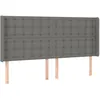 Image de vidaXL TÃªte de lit avec oreilles Gris foncÃ© 163x16x118/128 cm Tissu