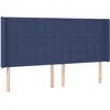 Image de vidaXL TÃªte de lit avec oreilles Bleu 163x16x118/128 cm Tissu
