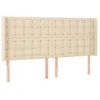 Image de vidaXL TÃªte de lit avec oreilles CrÃ¨me 203x16x118/128 cm Tissu