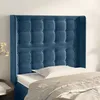 Image de Vidaxl TÃªte De Lit Avec Oreilles Bleu FoncÃ© 83x16x118/128 Cm Velours