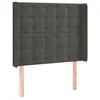 Image de vidaXL TÃªte de lit avec oreilles Gris foncÃ© 103x16x118/128 cm Velours