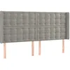 Image de vidaXL TÃªte de lit avec oreilles Gris clair 203x16x118/128 cm Velours