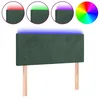 Image de vidaXL TÃªte de lit Ã  LED Vert foncÃ© 90x5x78/88 cm Velours
