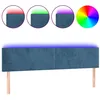 Image de vidaXL TÃªte de lit Ã  LED Bleu foncÃ© 160x5x78/88 cm Velours