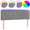 Image de vidaXL TÃªte de lit Ã  LED Gris clair 144x5x78/88 cm Velours