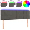 Image de vidaXL TÃªte de lit Ã  LED Gris foncÃ© 144x5x78/88 cm Velours