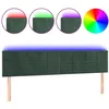 Image de vidaXL TÃªte de lit Ã  LED Vert foncÃ© 160x5x78/88 cm Velours