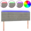 Image de vidaXL TÃªte de lit Ã  LED Gris clair 144x5x78/88 cm Velours