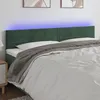 Image de vidaXL TÃªte de lit Ã  LED Vert foncÃ© 180x5x78/88 cm Velours