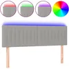 Image de vidaXL TÃªte de lit Ã  LED Gris clair 144x5x78/88 cm Tissu