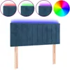 Image de vidaXL TÃªte de lit Ã  LED Bleu foncÃ© 100x5x78/88 cm Velours