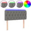 Image de vidaXL TÃªte de lit Ã  LED Gris foncÃ© 90x7x78/88 cm Tissu