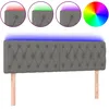 Image de TÃªte de lit LED en tissu gris foncÃ© 144x7x78/88 cm, bande dÃ©coupable par USB