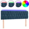 Image de vidaXL TÃªte de lit Ã  LED Bleu foncÃ© 144x7x78/88 cm Velours