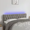 Image de vidaXL TÃªte de lit Ã  LED Gris clair 160x7x78/88 cm Velours