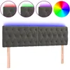 Image de vidaXL TÃªte de lit Ã  LED Gris foncÃ© 160x7x78/88 cm Velours