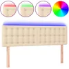 Image de vidaXL TÃªte de lit Ã  LED CrÃ¨me 144x5x78/88 cm Tissu