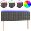Image de vidaXL TÃªte de lit Ã  LED Gris foncÃ© 144x5x78/88 cm Velours