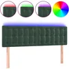 Image de vidaXL TÃªte de lit Ã  LED Vert foncÃ© 144x5x78/88 cm Velours