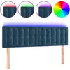 Image de vidaXL TÃªte de lit Ã  LED Bleu foncÃ© 144x5x78/88 cm Velours