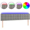 Image de vidaXL TÃªte de lit Ã  LED Gris clair 200x5x78/88 cm Velours